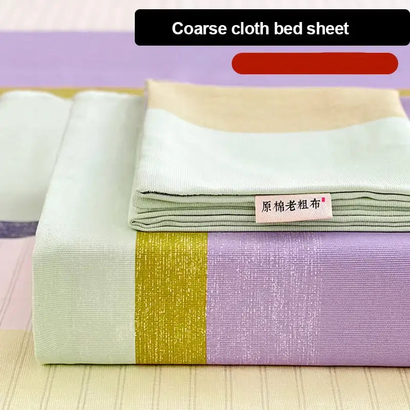 Peach & cream geometric bed sheet set bedroom textured bedspread