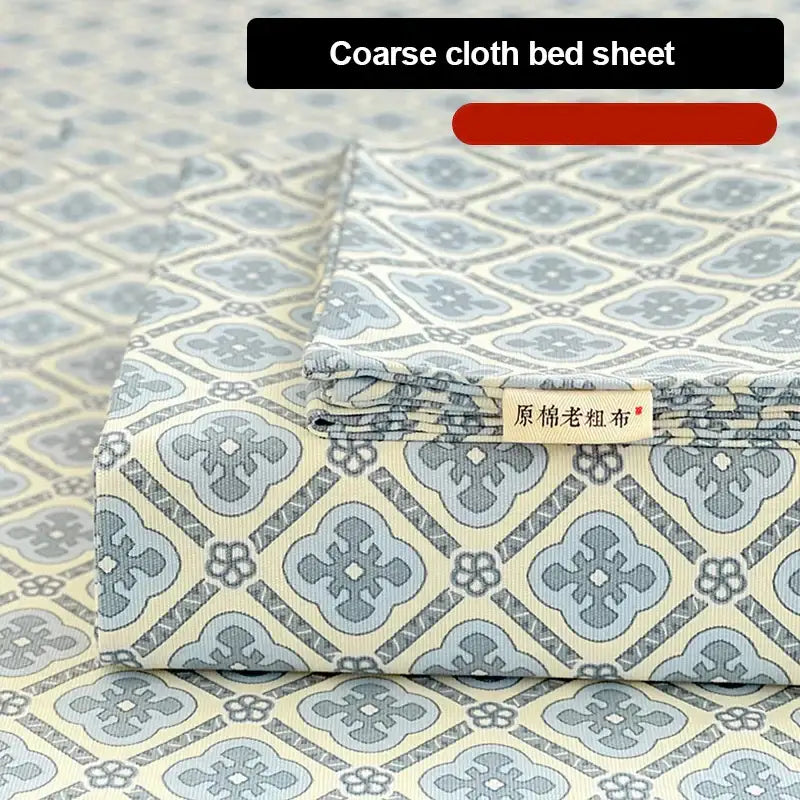 Peach & cream geometric bed sheet set bedroom textured bedspread