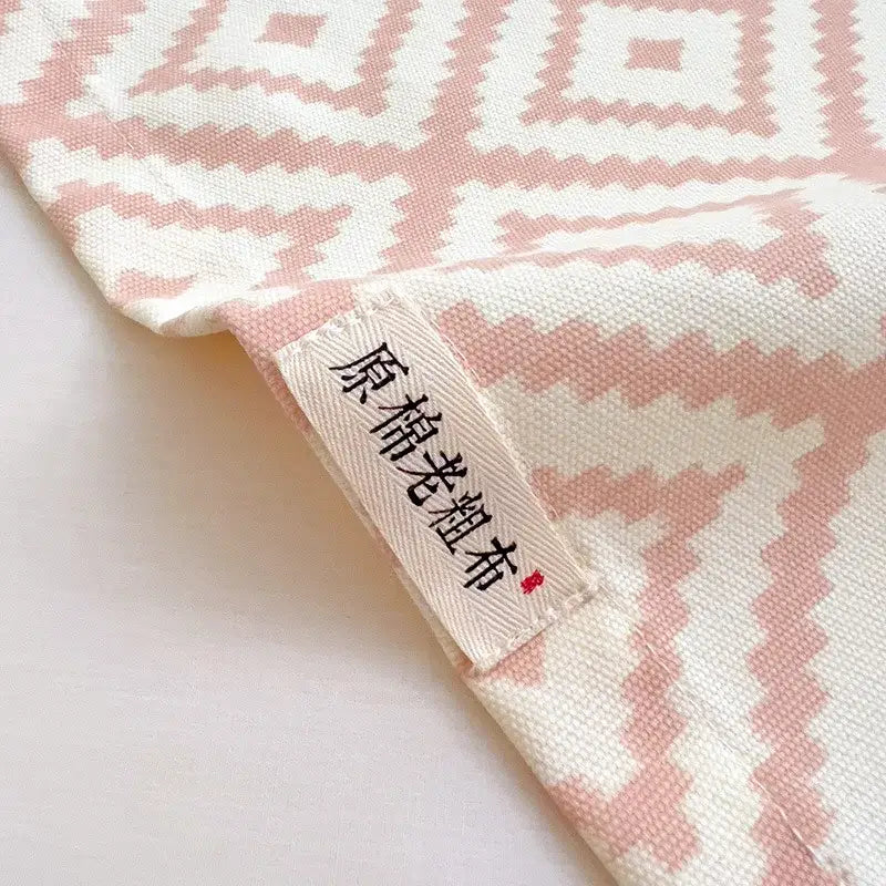 Peach & cream geometric bed sheet set bedroom textured bedspread