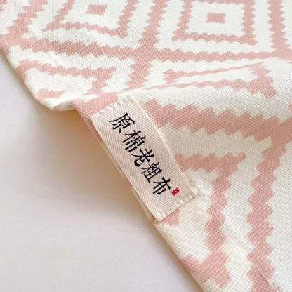 Peach & cream geometric bed sheet set bedroom textured bedspread