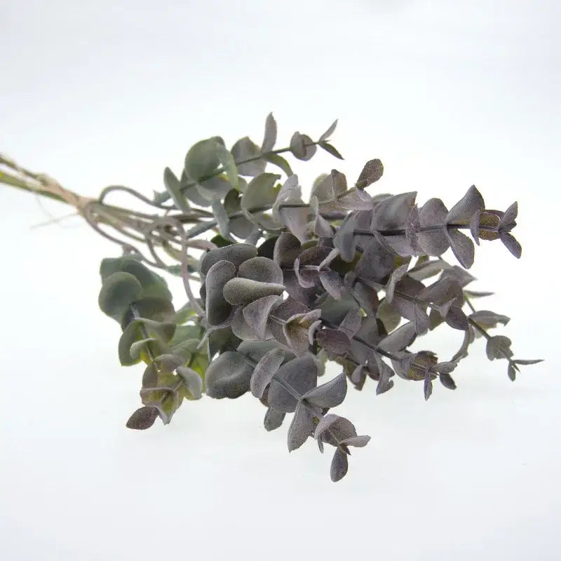Peach & green eucalyptus leaves artificial arrangement living room vase
