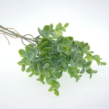 Peach & green eucalyptus leaves artificial arrangement living room vase