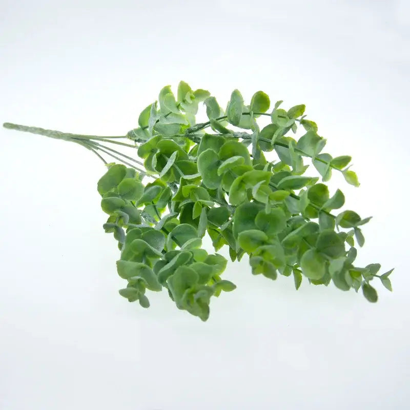 Peach & green eucalyptus leaves artificial arrangement living room vase
