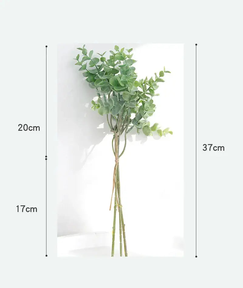 Peach & green eucalyptus leaves artificial arrangement living room vase