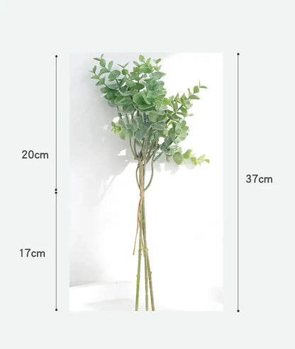 Peach & green eucalyptus leaves artificial arrangement living room vase