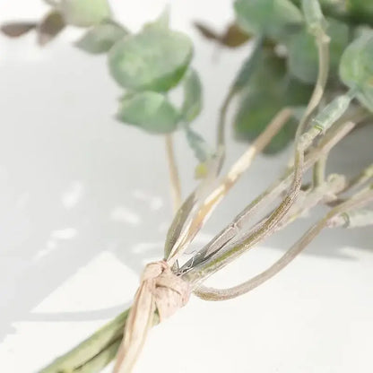 Peach & green eucalyptus leaves artificial arrangement living room vase