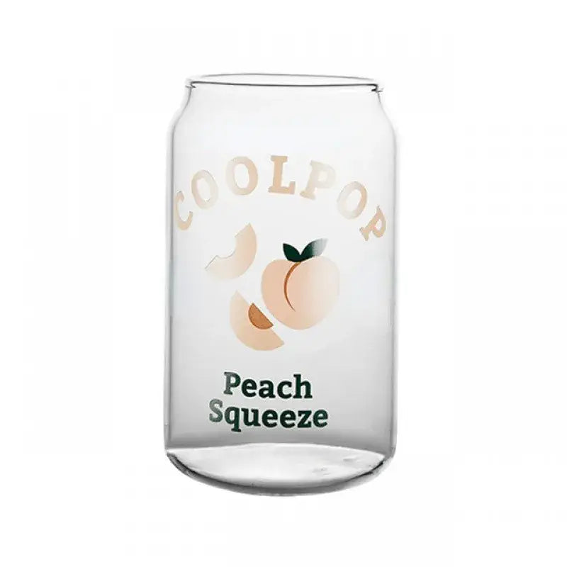 Peach print can shape glass cup dining room fruit tumbler