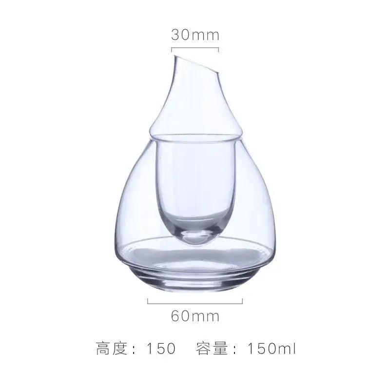 Pear shaped glass wine decanter and ice jug set dining room decor