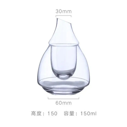 Pear shaped glass wine decanter and ice jug set dining room decor