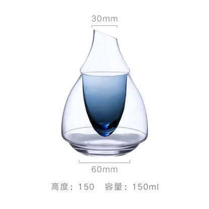 Pear shaped glass wine decanter and ice jug set dining room decor