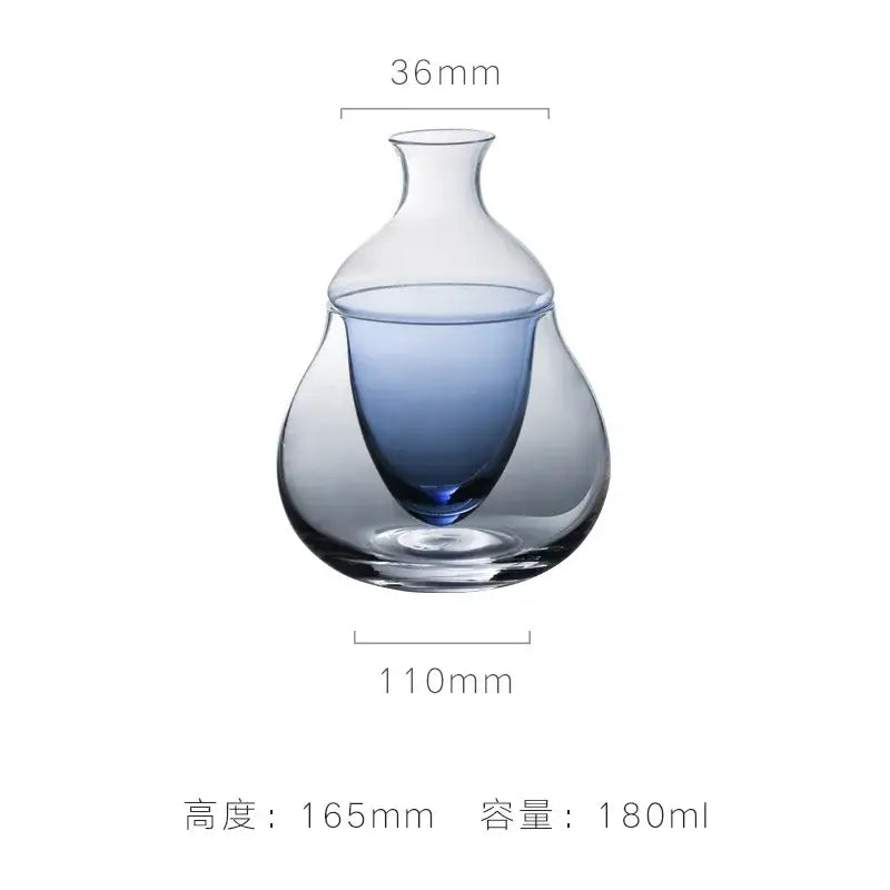 Pear shaped glass wine decanter and ice jug set dining room decor