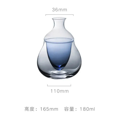 Pear shaped glass wine decanter and ice jug set dining room decor