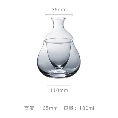 Pear shaped glass wine decanter and ice jug set dining room decor