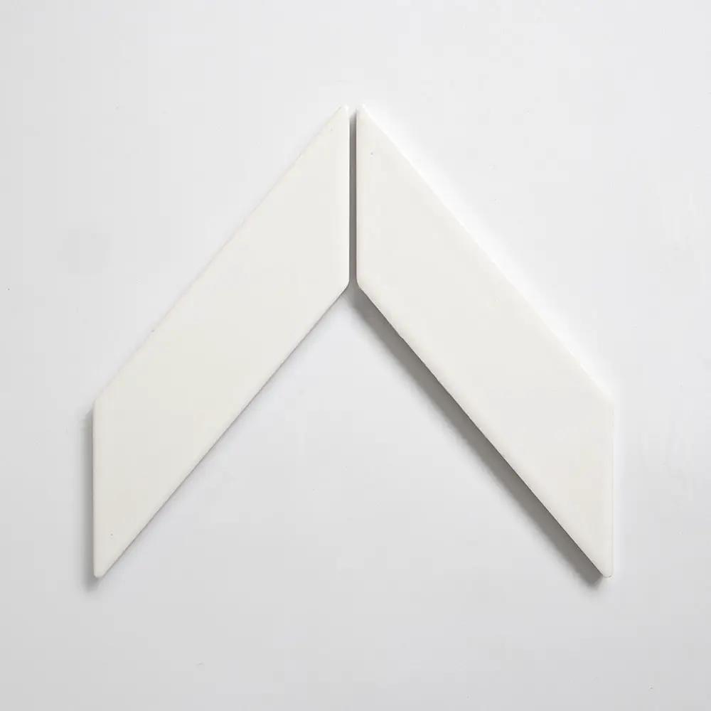 Pearl Glossy Chevron Ceramic Tiles 2x6