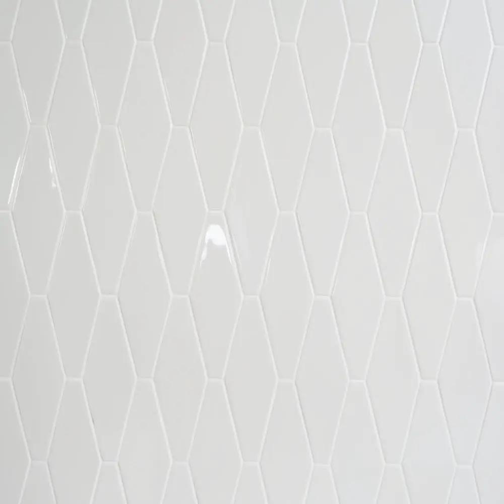 Pearl Glossy Longest Hexagon Ceramic Tiles 3x8