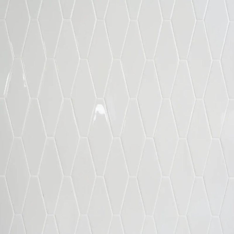 Pearl Glossy Longest Hexagon Ceramic Tiles 3x8