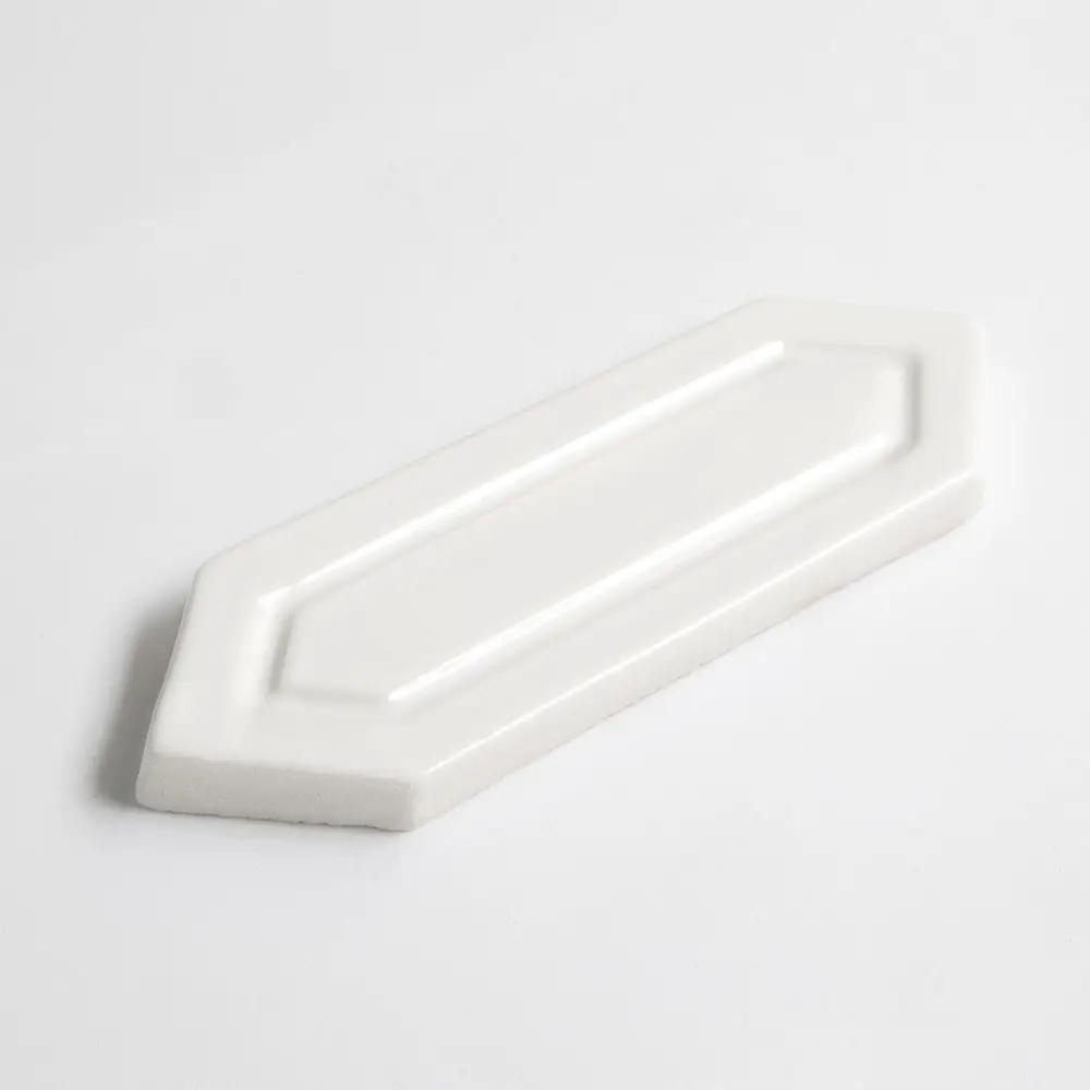 Pearl Glossy Reliefed Picket Ceramic Accent Tiles 2x6