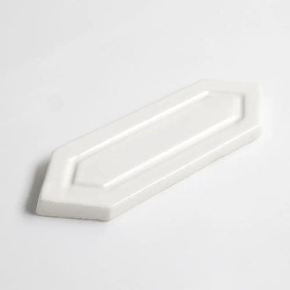 Pearl Glossy Reliefed Picket Ceramic Accent Tiles 2x6