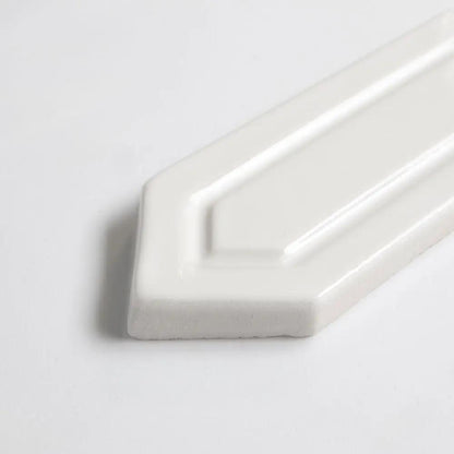 Pearl Glossy Reliefed Picket Ceramic Accent Tiles 2x6