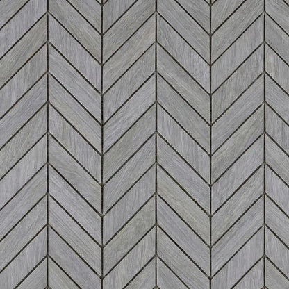 Peau D Elephant Matte Chevron Wood Look Porcelain Mosaics 17x7 3/4