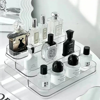 Clear acrylic 3 tier cosmetic organizer bedroom perfume stand
