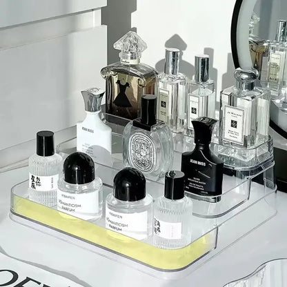 Clear acrylic 3 tier cosmetic organizer bedroom perfume stand