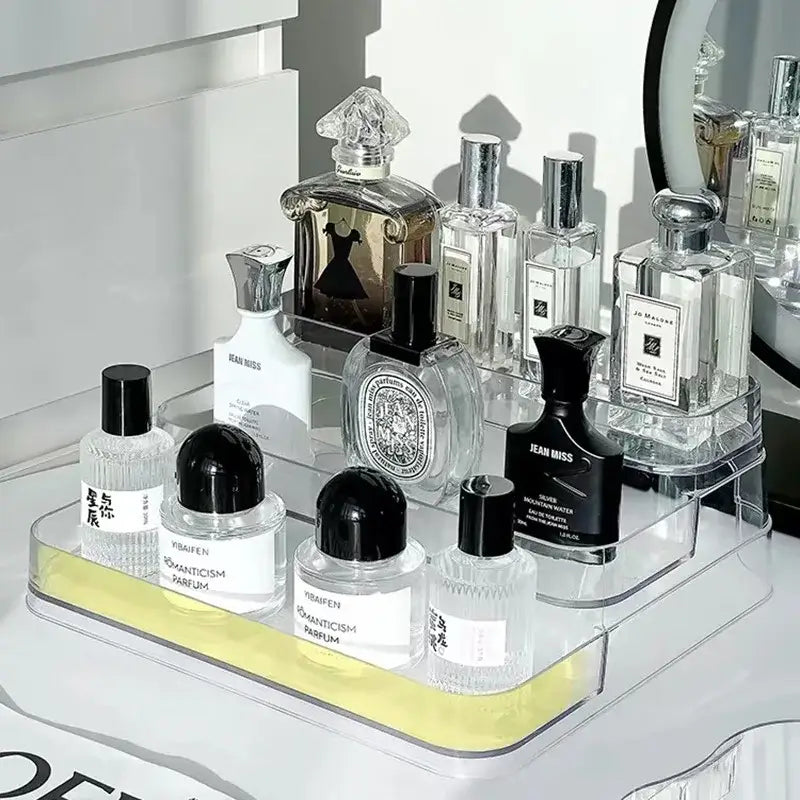 Clear acrylic 3 tier cosmetic organizer bedroom perfume stand