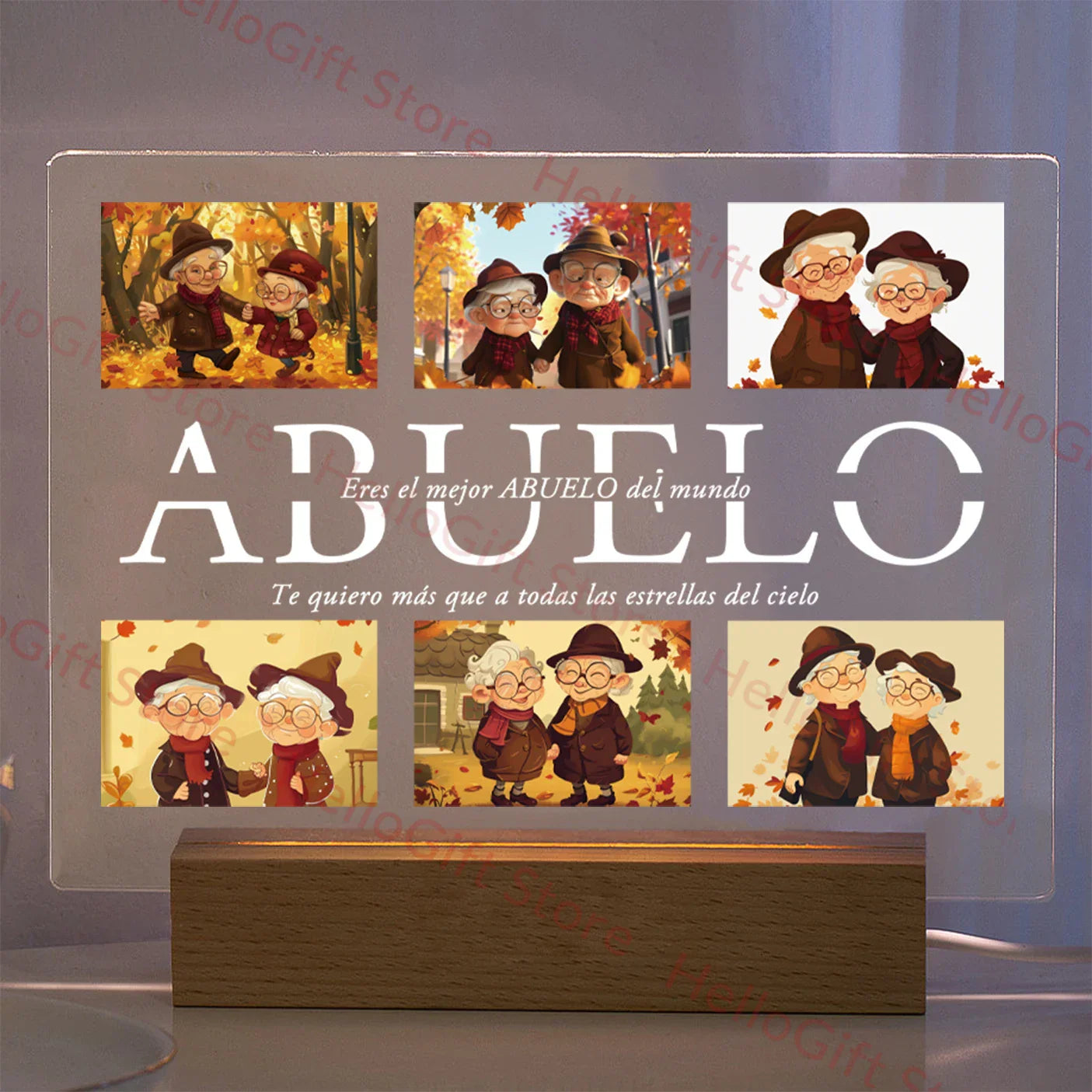 DecorBites™ Personalized Custom Photo Text 3D Acrylic Lamp Customized Bedroom NightLight for MOM DAD LOVE Family Birthday Christmas Day Gift