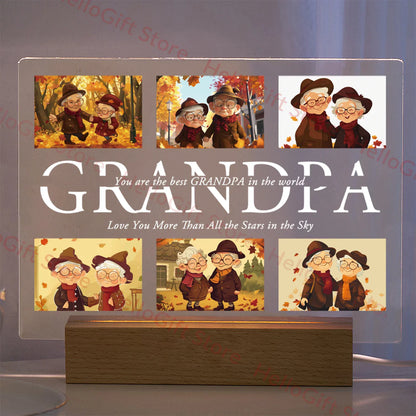 DecorBites™ Personalized Custom Photo Text 3D Acrylic Lamp Customized Bedroom NightLight for MOM DAD LOVE Family Birthday Christmas Day Gift