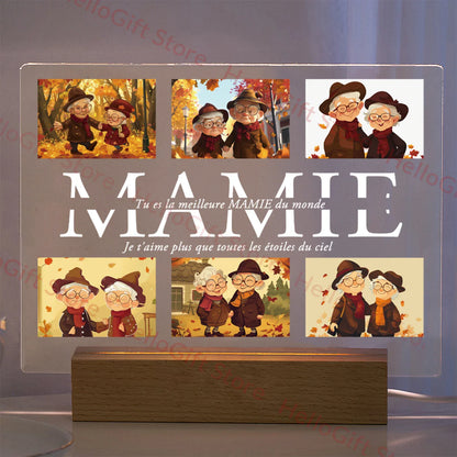 DecorBites™ Personalized Custom Photo Text 3D Acrylic Lamp Customized Bedroom NightLight for MOM DAD LOVE Family Birthday Christmas Day Gift