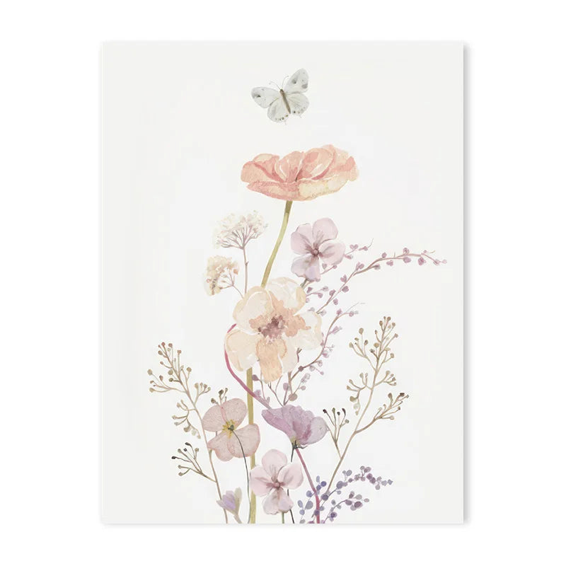 DecorBites™ Personalized Pink Floral Nursery Wall Art