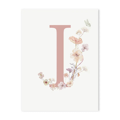 DecorBites™ Personalized Pink Floral Nursery Wall Art