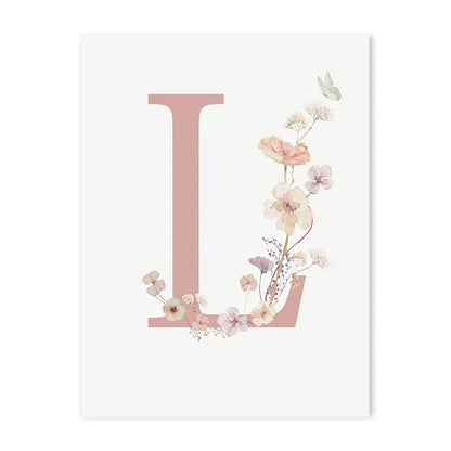 DecorBites™ Personalized Pink Floral Nursery Wall Art