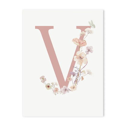 DecorBites™ Personalized Pink Floral Nursery Wall Art