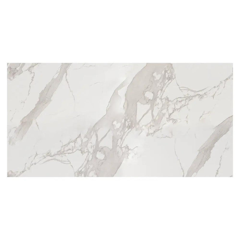 Petra White Polished Porcelain Tiles 24x48