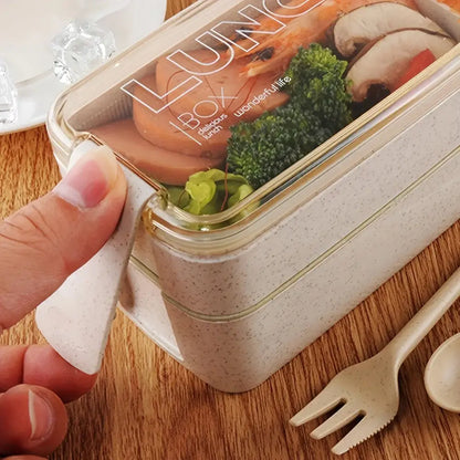 Pink 3-layer kids bento box lunchbox – kitchen food container