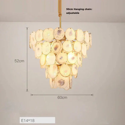 Pink agate designer led chandelier for dining room