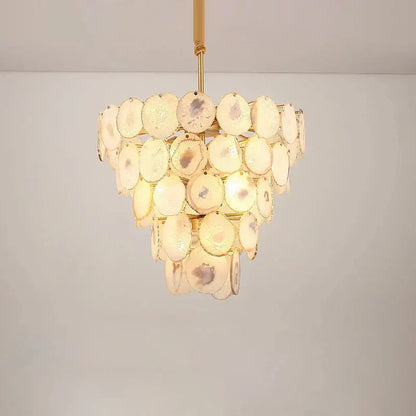 Pink agate designer led chandelier for dining room