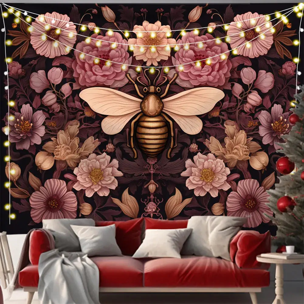 Pink and black butterfly series background cloth for living room