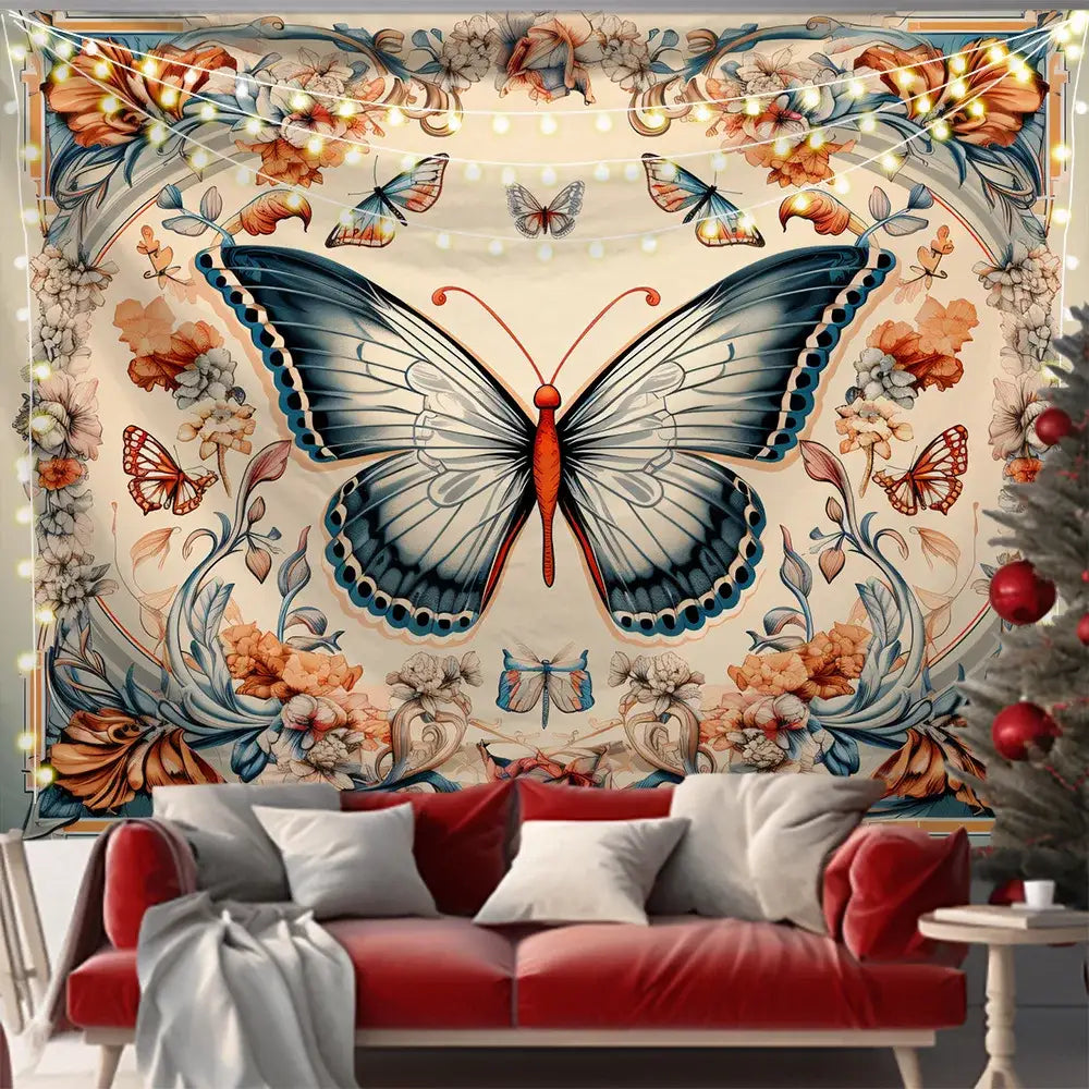 Pink and black butterfly series background cloth for living room