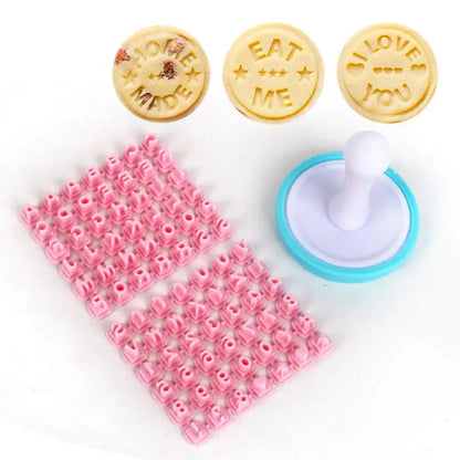 Pink and blue cookie stamps kitchen baking set