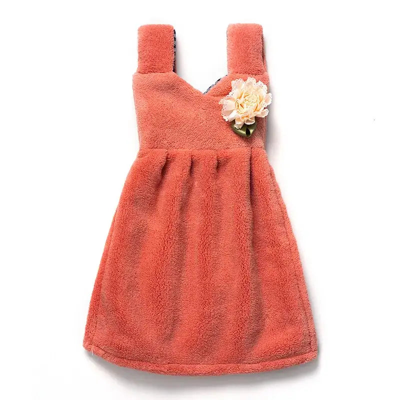 Pink and blue kids cute dress hand towel for kitchen and bathroom