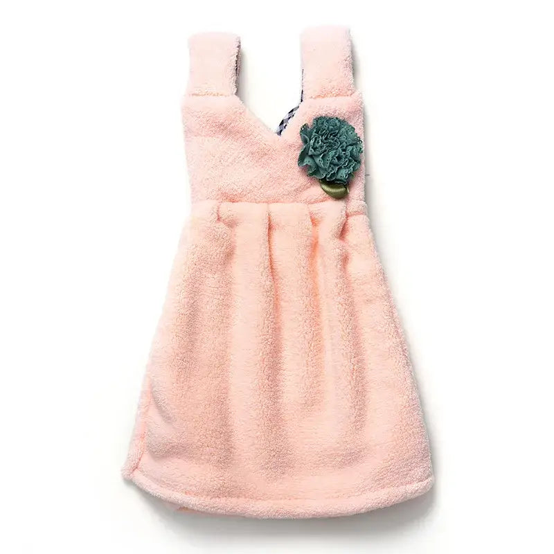 Pink and blue kids cute dress hand towel for kitchen and bathroom