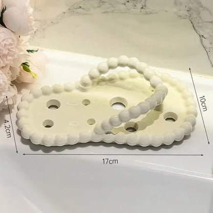 Pink and clear flip flop soap dish drainage rack bathroom accessory