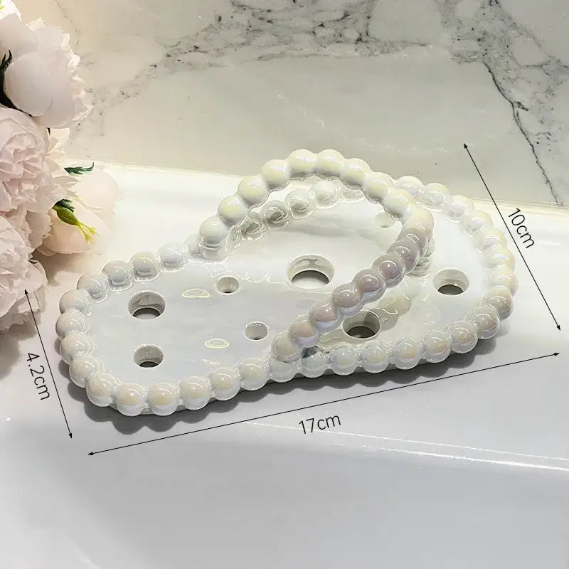 Pink and clear flip flop soap dish drainage rack bathroom accessory