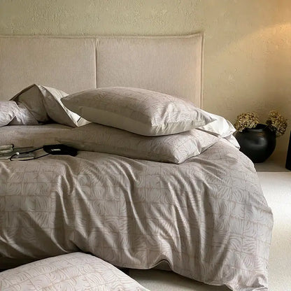 Pink and cream floral egyptian cotton print bedding set bedroom