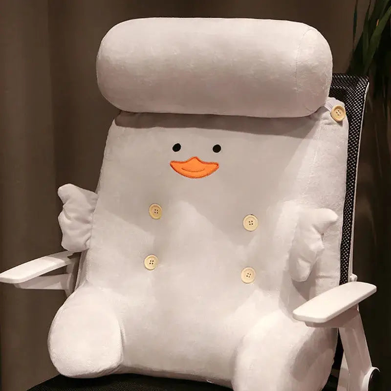 Pink and gray dumb duck square plush backrest bedroom cushion