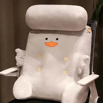 Pink and gray dumb duck square plush backrest bedroom cushion