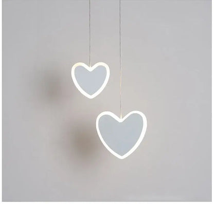 Pink and gray heart blossom butterfly led chandelier bedroom light