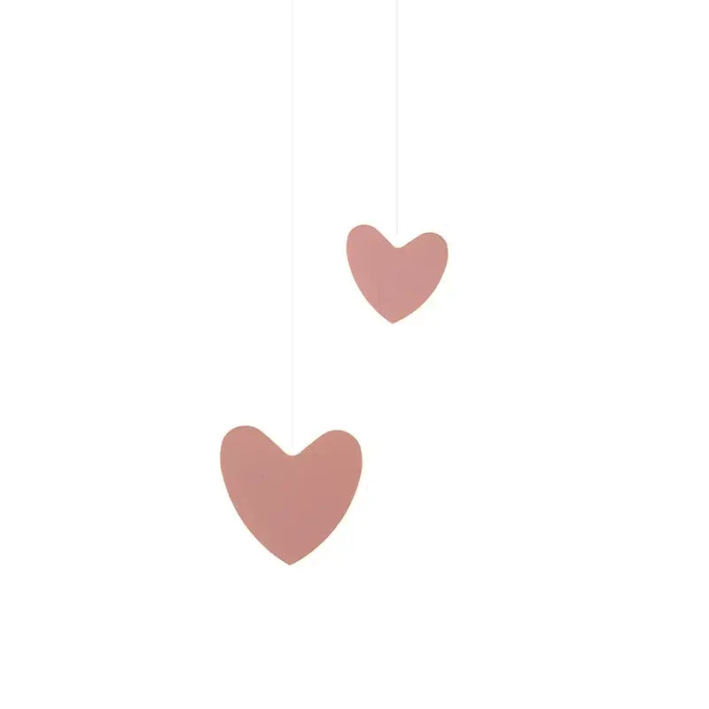 Pink and gray heart blossom butterfly led chandelier bedroom light